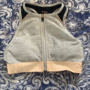 abercrombie front zip sports bra